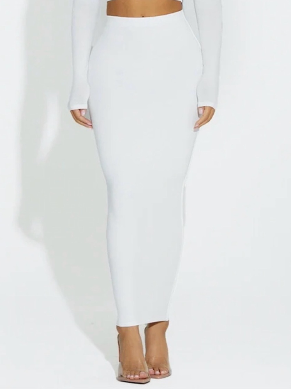 Naked Wardrobe midi Sculpt skirt